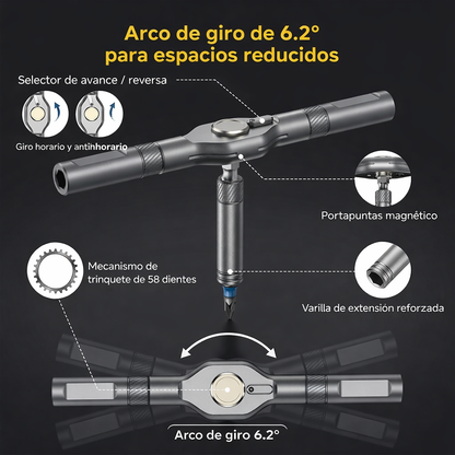 Destornillador Magnetico con Trinquete 24 en 1 - TorqueX™
