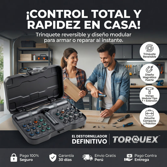 Destornillador Magnetico con Trinquete 24 en 1 - TorqueX™