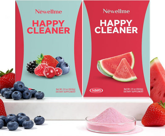 Limpiador Intestinal Natural Happy Cleaner® - Polvo Prebiótico y Probiótico, fibra orgánica, sin azúcar, hierbas para la hinchazón, salud intestinal, salud digestiva para hombres y mujeres
