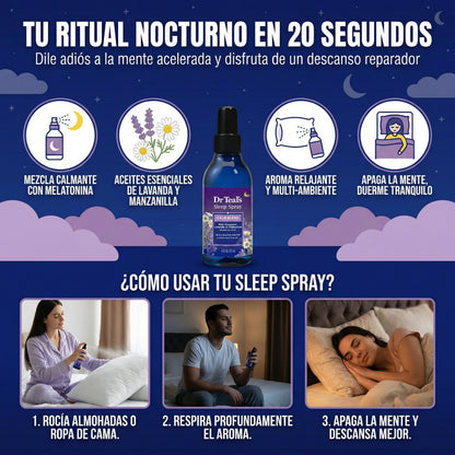 Dr Teal's® - Spray para Dormir con aceites esenciales - Melatonina, Lavanda y Manzanilla